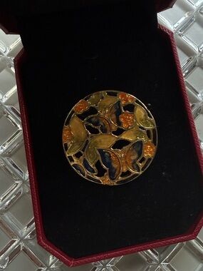 Vintage butterfly cloissone brooch